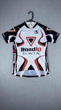 Giordana Cycling Jersey Mens Medium White Black Red Road ID Short Sleeve Zip