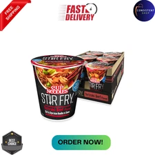 Nissin Cup Noodles Stir Fry Noodles in Sauce, Teriyaki Beef, 3 Ounce (Pack of 6)