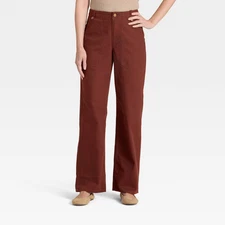 Women's Mid-Rise Straight Leg Cargo Pants - Universal Thread Brown 10
