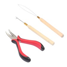 Hair Extensions Tools Kit with Plier, Hook  Beads - Compact  Lightweight