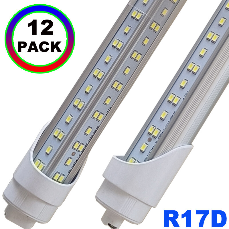 12 Pack HO R17d T8 8Ft LED Shop Lights 144W 18000LM 8'LED Tube Light Bulbs 6500K