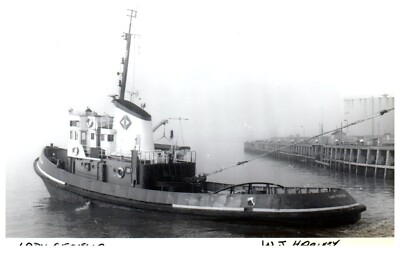 ''LADY CECELIA'' Tugboat Towing Ship Photograph 3.5''x5'' Black White Undated