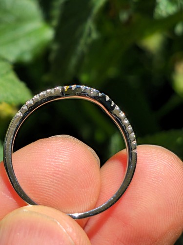 14k White Gold Over Sterling Silver MOISSANITE Wedding Band Ring Size 5.5 - Picture 3 of 4