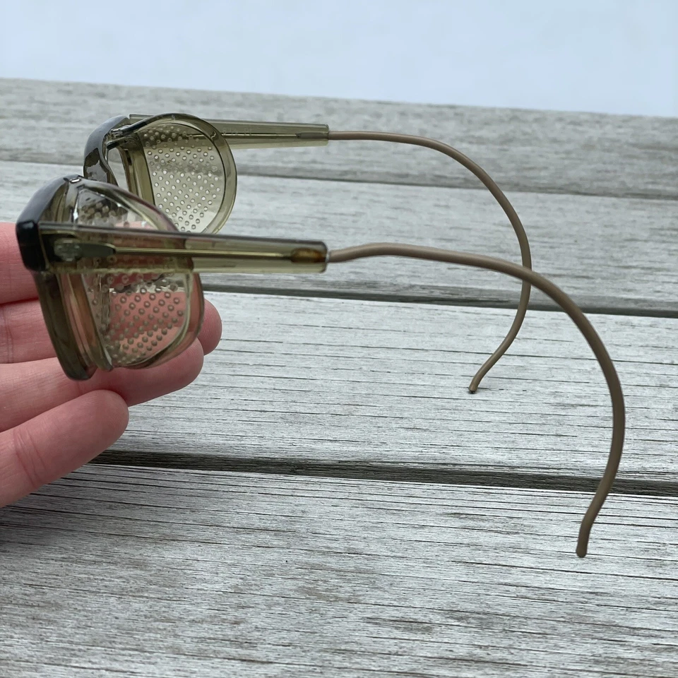 Vintage PI Safety Glasses Green Wayfair 1950's Steampunk Motorcycle Side Shield - Image 2 of 4