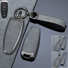 Zinc Alloy Leather Car Smart Key Fob Case Cover For Ford Edge Explorer Escape