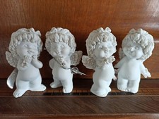 4-er-Set-Engel-Igor-Olga-wei&szlig;-7 cm-Weihnachtsdeko-Figur-Figuren-Winter-Deko