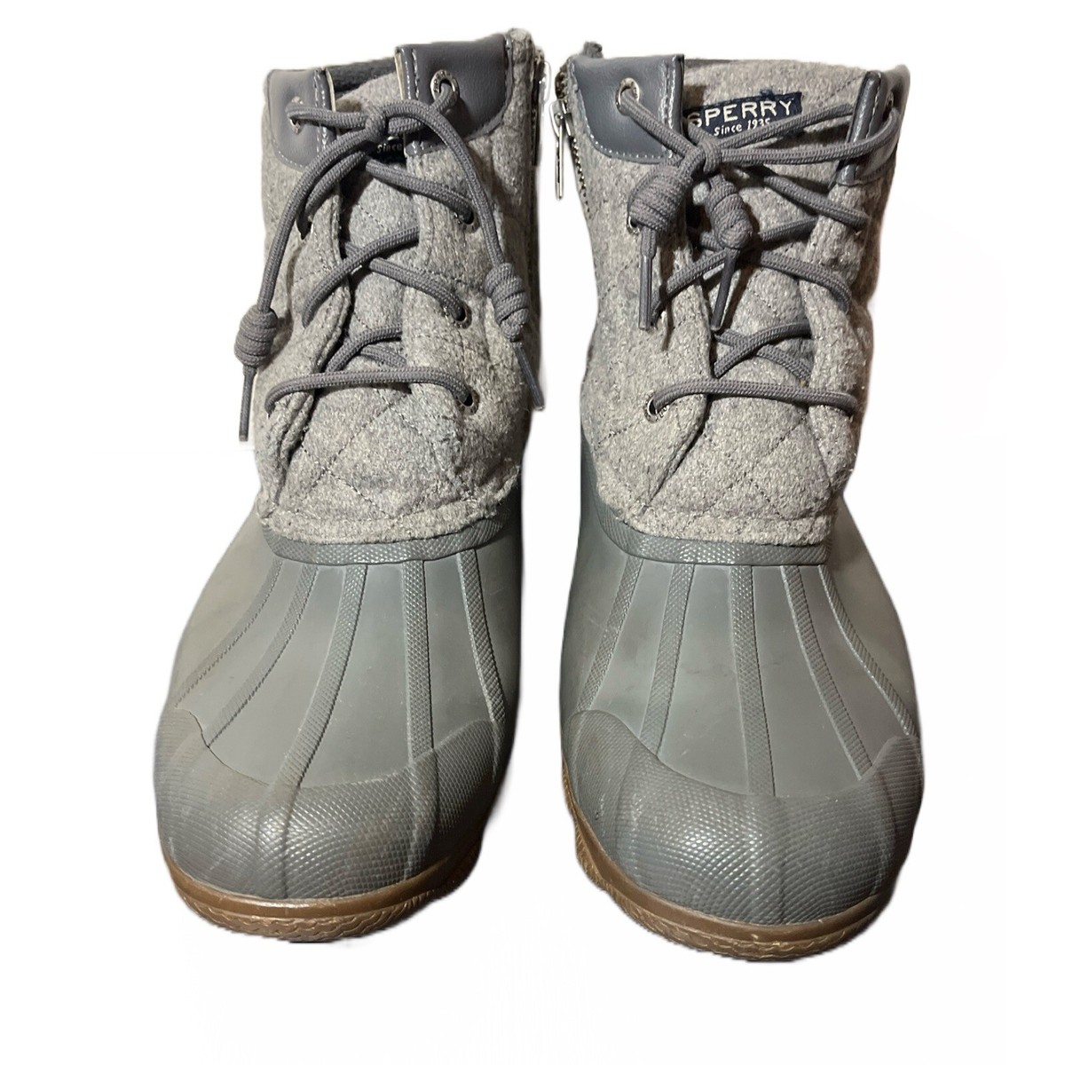Sperry Wool Gray Duck Boots STS84060 Women Size M