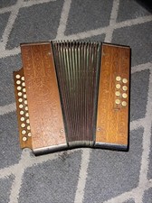 Vintage- Hohner Marca Pressed Wood Diatonic 29 Key Accordion Made in Germany