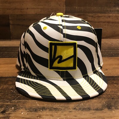 Flat Fitty Hat Baseball Cap Mens Fitted 7 1/2 White Black Zebra Streetwear READ