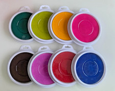 8 Pcs 7" Ink Pads for Kids Handprint Footprint Size Rainbow Stamps Pad, safe