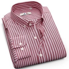 New Mens Dress Shirts Long Sleeves Casual Slim Business Work Camisas Shirts Tops