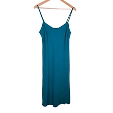 Studio B by Bobaeu Teal Slip Dress Sleeveless Casual Midi Dress Women's Small