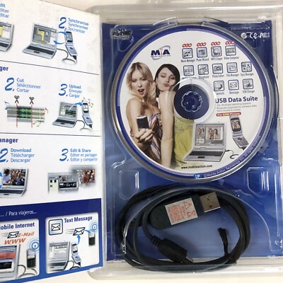 USB Data Transfer Cable Software Kit for Motorola RAZR V3 KRZR SLVR L2/L6 V190