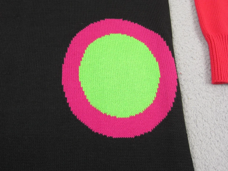 Vintage Liz Claiborne Sweater Womens Medium Red Black Dress Geometric 80s Pop - Image 4 of 4