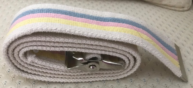 Sammons Preston Transfer/Gait Belt with Buckle-Has Stripes of Blue/Yellow/Pink!