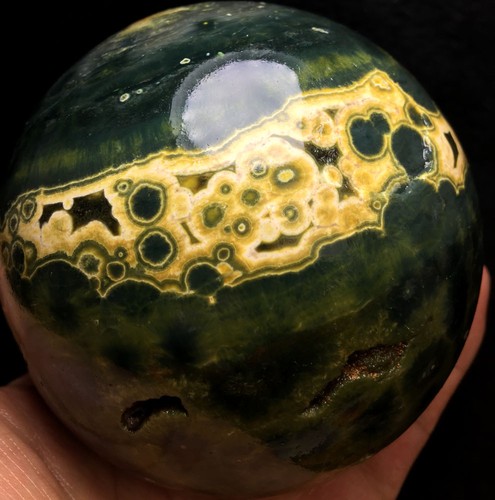 1214g!!! WOW! NATURAL OCEAN JASPER QUARTZ Geode CRYSTAL sphere BALL HEALING #143 - Picture 4 of 12