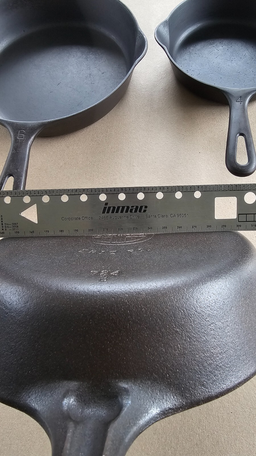 Vintage GRISWOLD 4 5 6 Cast Iron Skillets SMALL BLOCK LOGO grooved handle eBay