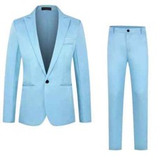 New Men's 2 Piece Suit Blazer Jacket Pants Gangster Classic Prom Wedding Formal