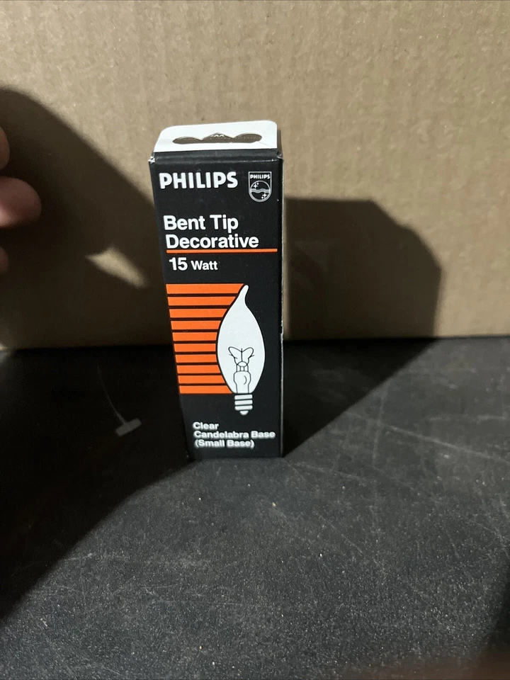 Philips Bent Tip Decorative Small Base 15W 120V Light Bulbs 15BA9C - Image 3 of 4