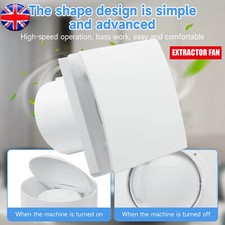 Silent Bathroom Extractor Fan 4inch 100mm White Kitchen Toilet Shower New