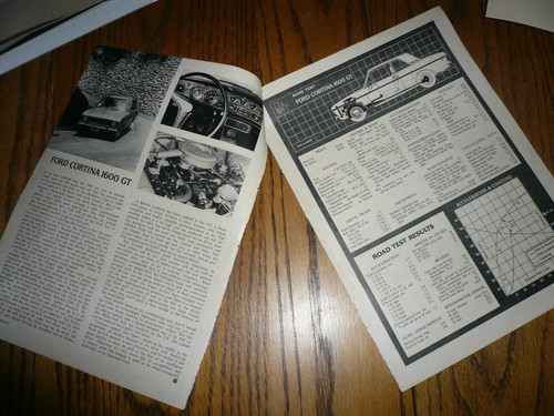 1969 October Road & Track Ford Cortina 1600 GT Article - Vintage - Picture 2 of 2