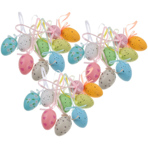 54 pièces ornements suspendus œufs de Pâques pour décoration d'arbre lors de fêtes - Photo 1 sur 12