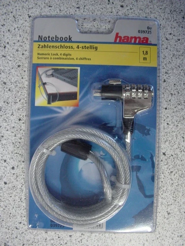 Hama 00 039725 Notebookschloss mit Zahlenkombination "Secure" , Neu, OVP 1,8m