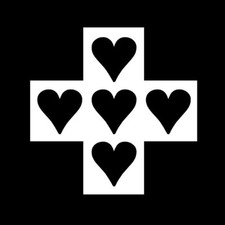 HEARTS INSIDE CROSS Vinyl Decal Sticker - FREE USA SHIPPING