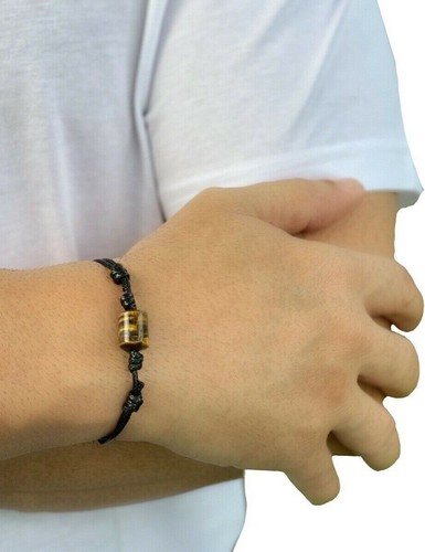 Mens Tiger eye stone bracelet chakra healing gift adjustable minimal unisex gift - Picture 6 of 8