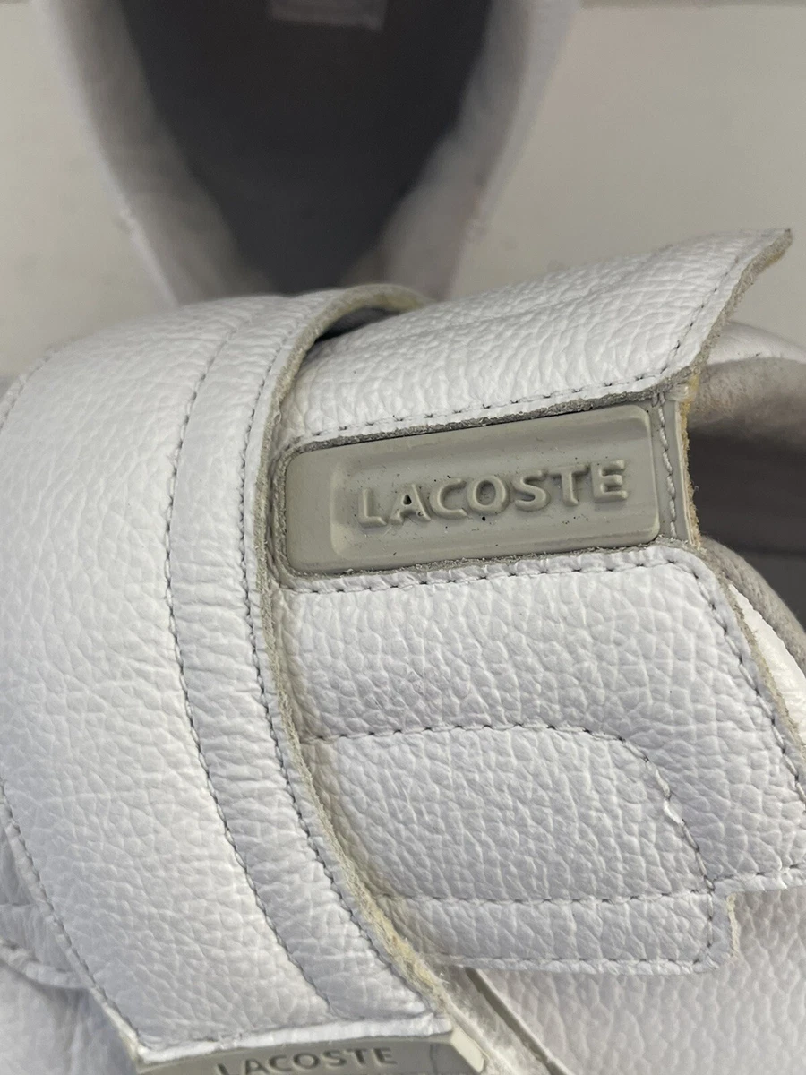 LACOSTE Swerve White Leather Slip On Casual Sneaker men s Size 12