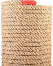 Manila Rope 1-inch Thick x 50ft, Nautical Landscape Natural Jute Twisted Hemp