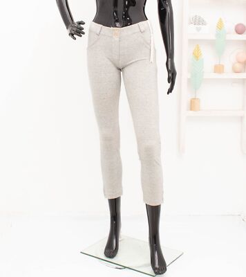 Neu FREDDY WR.UP Hose Grau Melange Shaping Schlankmacher Crop Pants L UK 12
