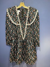 11 Gunne Sax Jessica McClintock USA Green Blue Floral, praire cottage core dress