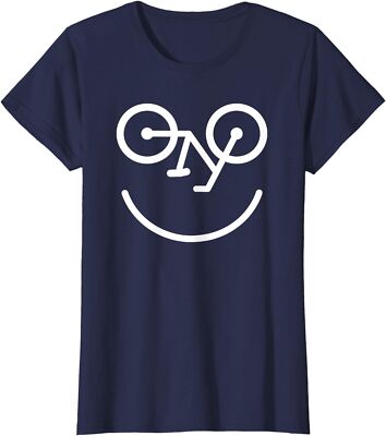 Bicycle Face Smile Glasses Reversed Smiling Bike Gift Ladies' Crewneck T-Shirt