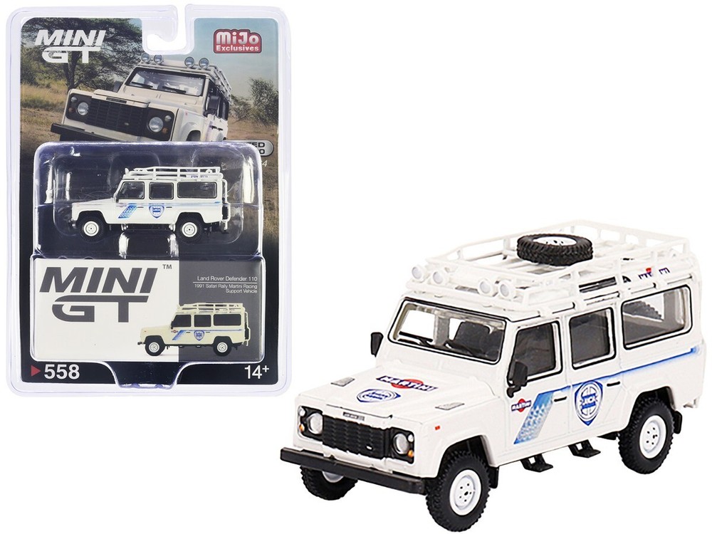 1/64 Mini GT Land Rover Defender 110 1991 Safari Rally Martini Racing MGT00558