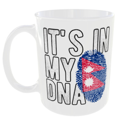 NEPAL FLAGGE TASSE IT'S IN MY DNA FINGERABDRUCK KAFFEE TEE LAND SIE GESCHENK TASSE WELT