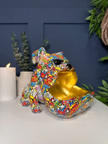 Graffiti Bulldog with Big Mouth Decorative Party Display Bowl Ornament | Modern - Picture 7 of 9