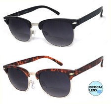 1 or 2 Pairs Browline Horned Rim Inner Bifocal Sunglasses Reading Sunglasses