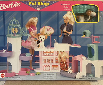 Vintage Barbie Pet Shop Playset 67550-92 Mattel 1997 NRFB Soft Dog