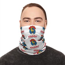 Hahnenkamm Rennen Neck Gaiter WHITE MULTICOLOR LOGO Drawstring, Winter Ski