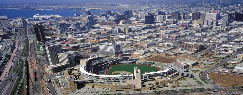 Petco Park, Downtown San Diego Padre's Ballpark Aerial Panoramic Poster #14