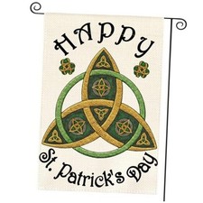 Trinity Happy St Patricks Day Garden Flag 12x18 Garden Size-12 x 18" White