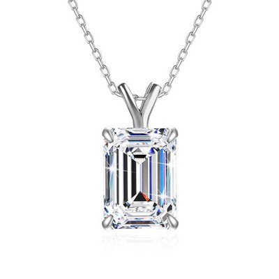 Laborgefertigter Diamant 4,0 kt Smaragdschliff Testpass VVS1/D/Top Collier