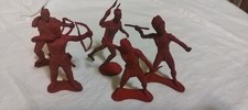 Native American figures in action poses holding bows or axes Unmarked Marx...