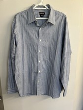 Michael Kors Plaid Long Sleeve Button Down Cotton Blue White Men XL Classiccore