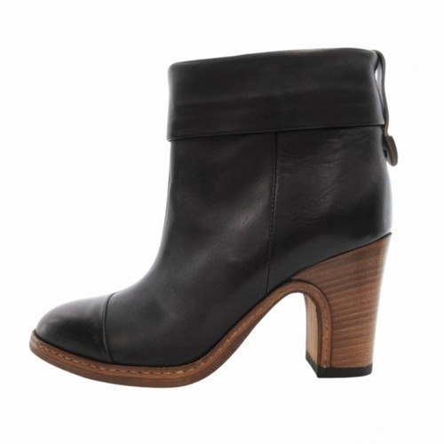 Buttero Short Boots Shoes High Heels Leather 36.5 23.5cm (9.25 in) Black HO Used - Picture 2 of 9