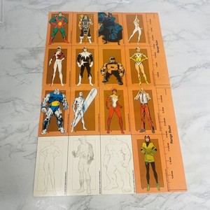 TSR Marvel Super Heroes Advanced 32 Uncut Character Cards READ Great Condition