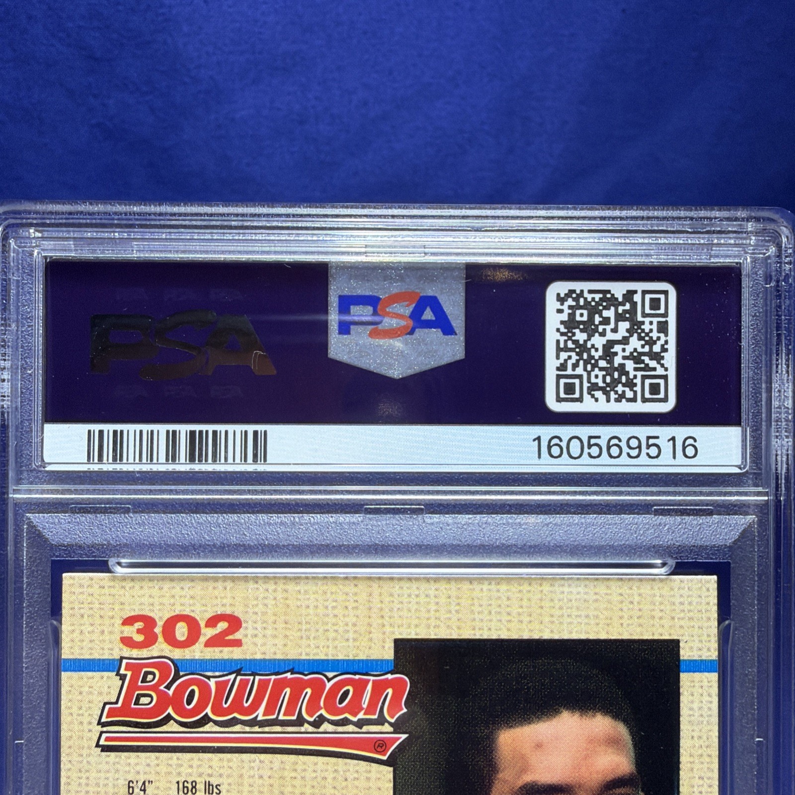 1992 Bowman - Mariano Rivera #302 E on Back (RC) PSA 7 view 5