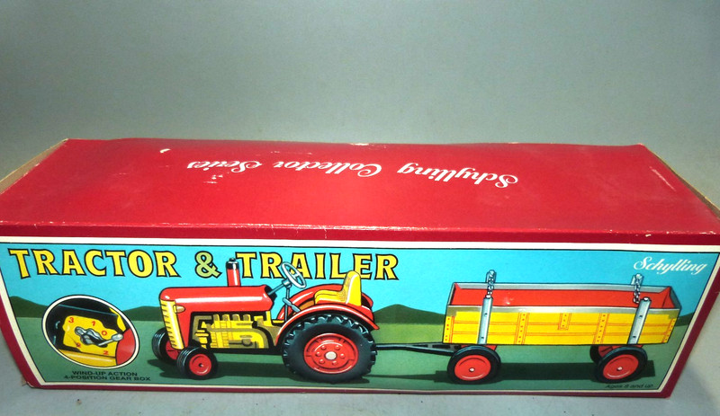 G Scale 1:43 Schylling Czech Republic Tin Farm Tractor & Trailer