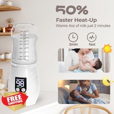 Portable Cordless Baby Bottle Warmer Rechargeable White